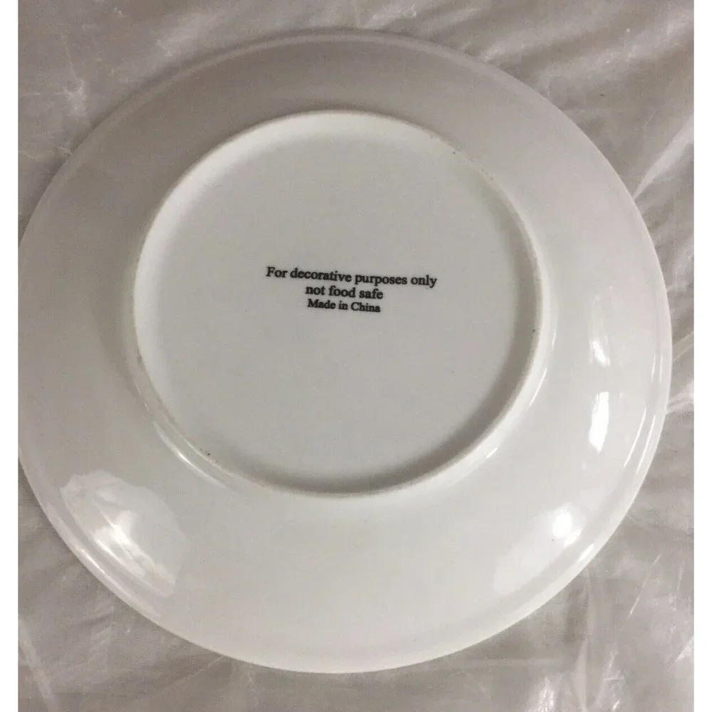Vintage Snowman Couple Decorative Plate Holiday Christmas Purple‎ 8
